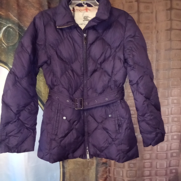 Burberry Jackets & Blazers - BURBERRY Light Winter Puffer Coat, Diamond Quilt Design, Purple